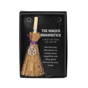 Witches Pentagram Magic Spell Mini Broom Stick Halloween - Picture 1 of 2