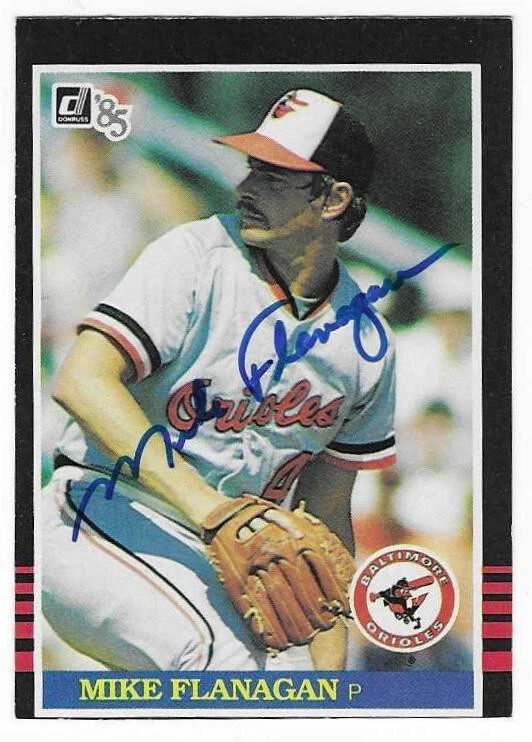 MIKE FLANAGAN 1985 DONRUSS AUTOGRAPHED SIGNED # 88 BALTIMORE ORIOLES DECEASED - Image 1 of 1