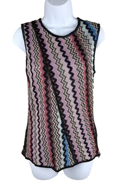 Top tejido sin mangas a rayas metálicas multicolor Missoni para mujer talla 42 Foto 1 de 4
