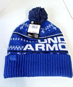 GORRO/SOMBRERO TEJIDO UNDER ARMOUR HOMBRE Azul POMPÓN NUEVO CON ETIQUETAS  - Imagen 1 de 4