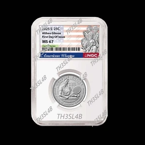 2025 S ALTHEA GIBSON AMERICAN WOMEN AWQ NGC MS67 🔥PRE-SALE🔥 FIRST DAY OF ISSUE - Picture 1 of 1
