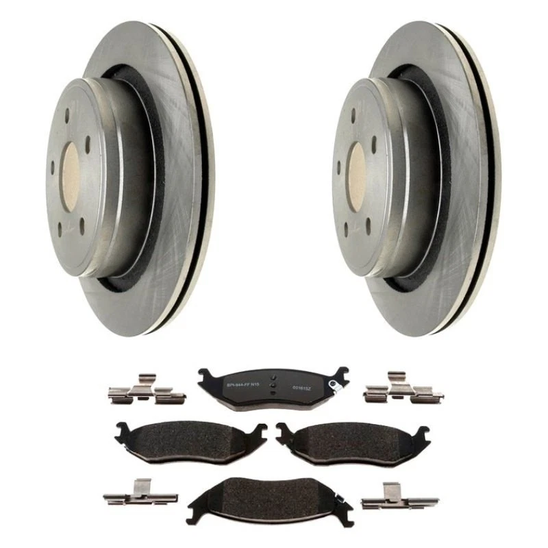 For Dodge Ram 1500 02-04 R-Line Plain Rear Brake Kit w Semi-Metallic Pads Foto 1 de 4