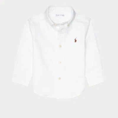 Ralph Lauren Camisa Infantil Icónica Oxford Camisa Botones Blanco Talla 7 Logo Foto 1 de 4