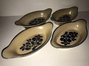 Plato de arte popular vintage Pfaltagraff bronceado y azul 265 Au gratinado servicio personal - Imagen 1 de 10