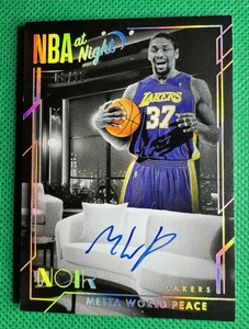 2024-25 Noir Baloncesto NBA at Night Signatures Metta World Peace Holo Dorado 6/10 - Imagen 1 de 2