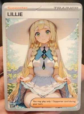Lillie - Pokemon - Waifu - Goddess - DIY - Full Art - Glossy - Trainer Card - Image 1 of 2