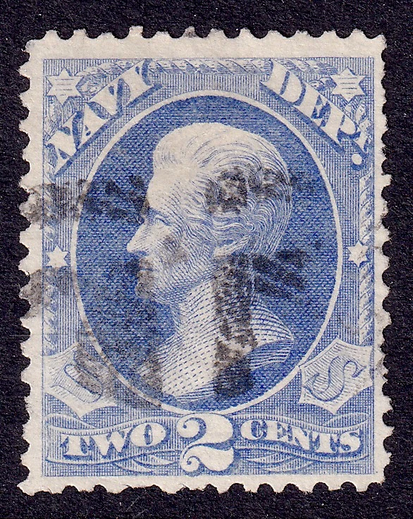 US Scott O36, 1873 Jackson 'Navy' , 2c ultramarine, USED - Image 1 of 1