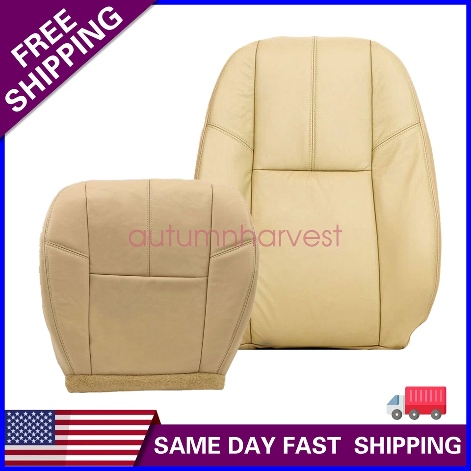 For 07-14 Chevrolet Suburban 1500 Driver Leather Bottom & Back Seat Cover Tan - Image 1 of 4