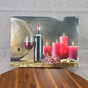 New Northlight LED Flickering Wine Grapes Candles Canvas Wall Art 11.75"x15.75" - Picture 1 of 6