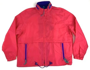 Vintage Damen Woolrich Magenta Hooded Windbreaker Full Zip Jacke Gr. L Packable - Bild 1 von 12