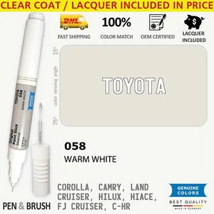 058 Touch Up Paint for Toyota White COROLLA CAMRY LAND CRUISER HILUX HIACE FJ C - Picture 1 of 3