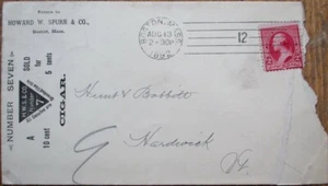 Zigarre 1892 Werbedeckel: Nummer sieben Zigarren - Boston, MA Massachusetts - Bild 1 von 1