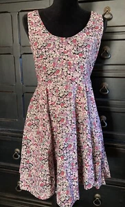 Kimchi & Blue Dress Pink Floral Flowers Sleeveless Short Flare Lined Size L - Bild 1 von 5