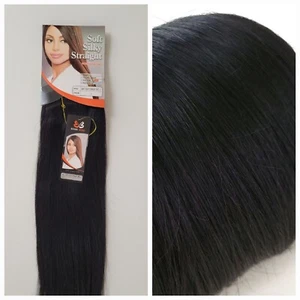 12" Soft Silky Straight 100% Human Hair Weave extension #1  BLACK BOBBI BOSS NEW - Picture 1 of 6