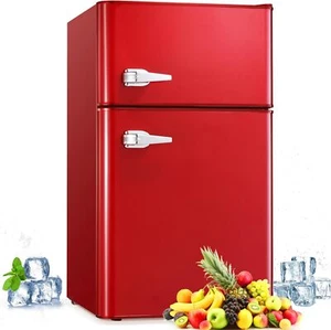 3.2 cu ft Compact Mini Refrigerator Adjustable Removable Stainless Steel Shelves - Picture 1 of 8