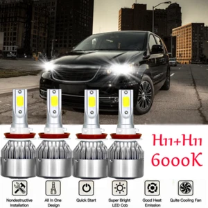 For 08-16 Chrysler Town & Country LED Headlight HI/Lo Beam Combo Bulbs H11 - Picture 1 of 11