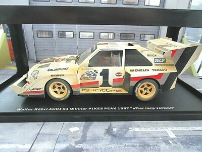 AUDI S1 E2 Sport Quattro Rallye EVO Pikes Peak 1987 DIRTY #1 Röhrl Win CMR 1:18  - Bild 1 von 4