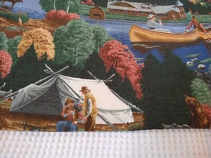 Set Of 4 Northwoods Napkins Green Cloth Table Linens Lodge Cabin Hunting Woods - Picture 1 of 20