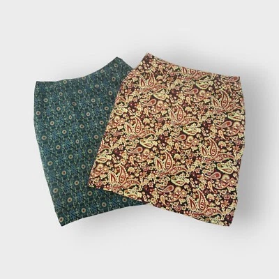 Lote de 2 faldas de seda Merona para mujer | 16W | Lápiz | Forradas | Carrera Foto 1 de 4