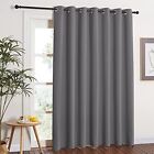Grey Blackout Patio Sliding Door Curtains 84 Inch Length, Grommet Room Divide...