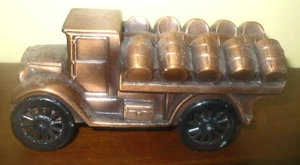 Vintage Banthrico 1928 Beer Barrel Delivery Truck Coin Bank Copper/Bronze - Picture 1 of 6