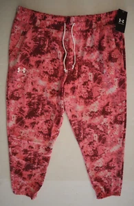 Under Armour 1373040 669 Womens Sz Medium Pink Tie Dye Rival Terry Print Joggers - Picture 1 of 9