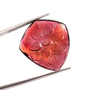 Pietre preziose sfuse tormalina biologica certificata naturale intagliata a mano pietra fantasia A59 - Foto 1 di 3