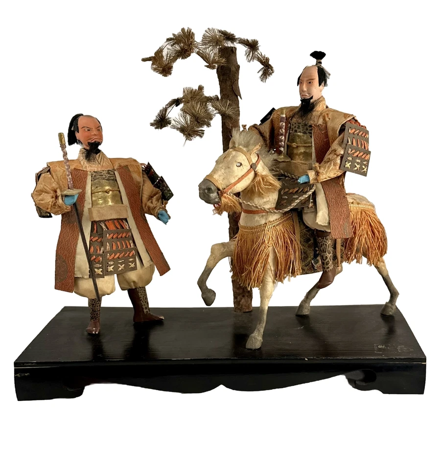 Antique Japanese Samurai Shogun Horse Attendant Musha Ningyo Warrior Doll - Image 1 of 4