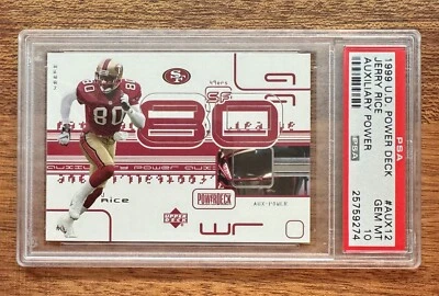Jerry Rice 1999 Upper Deck Power Deck Auxiliary Power #AUX12 - PSA 10 - POP 6 - Image 1 of 3