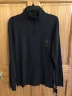 Marc Anthony Mens 1/4 Zip-Up Sweatshirt Small Black Retail $50 (S-Blk-29-71)