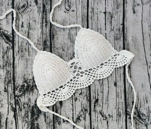 Damen Sexy Bikini Oberteil Häkel Bikini Oberteil Boho Göttin Strand Badebekleidung Oberteil - Bild 1 von 13