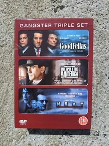 Gangster Triple Set Dvd Box Set. Goodfellas Once In America. Heat. De niro - Picture 1 of 4