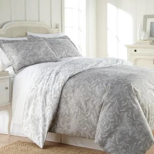 Southshore Fine Linens Winter Brush Reversible 3Pc Gray Full/Queen Comforter Set - Picture 1 of 5