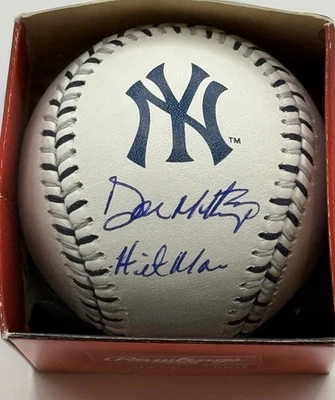Don Mattingly Autograph Signed Yankees Logo Stitch Ball w/ Hitman - BAS - Image 1 of 2
