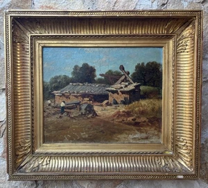 Antikes Gemälde Französische Schule -Landschaft- Ölgemälde - Bild 1 von 24