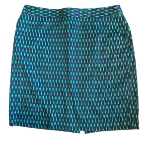 NUEVO SIN ETIQUETAS Tommy Hilfiger Falda Estampado Azul Marino y Verde Azulado Bolsillos Algodón/Spandex Talla 12 - Imagen 1 de 10