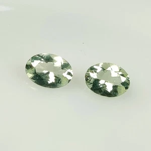 3.68 Ct Natural Green Amethyst High Luster Oval Cut Pair- 8781 - Picture 1 of 2