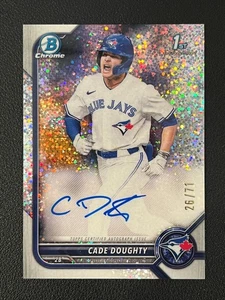 Cade Doughty 2022 Bowman Chrome 1st Auto Speckle Sparkle /71 Blue Jays - Picture 1 of 2