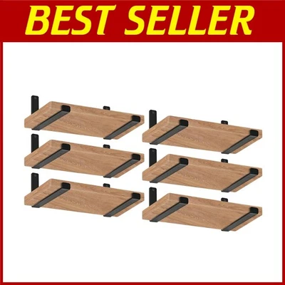 12 Pack Rustic Farmhouse Shelf Brackets Black - Image 1 of 4