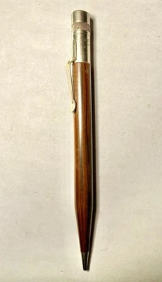 Lápis mecânico vintage Whal-Eversharp EUA madeira grão design funcionando - Imagem 1 de 3