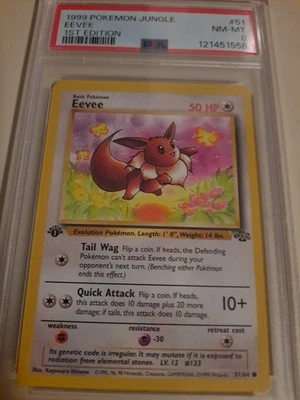 1999 Pokémon Jungle EEVEE 1ST Edition  #51 PSA 8 Nm-Mt - Image 1 of 3