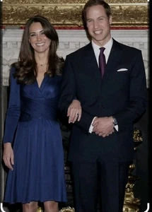 Issa Silk Navy Dress Size 12 Aso Royal BNWT Rrp£575 - Picture 1 of 8