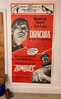Huge 6’6” Original 1966 DRACULA Prince Darkness ZOMBIES LEE 3-Sheet Movie Poster