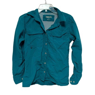 Camisa Magellan Sportswear verde azulado Laguna Madre manga larga exterior mujer talla pequeña Foto 1 de 4