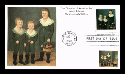 DR JIM STAMPS US COVER JOSHUA JOHNSON FOUR CENTURIES AMERICAN ART FDC MYSTIC - Image 1 of 2
