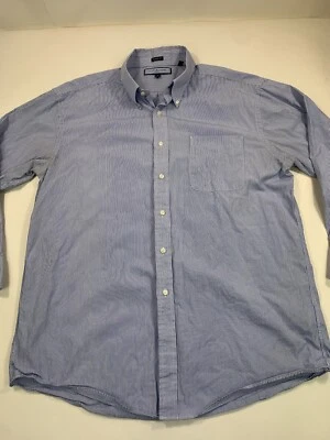 Camisa Tommy Hilfiger Para Hombre XL Azul Rayas Manga Larga Botón Delantero Informal Foto 1 de 4