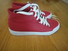 DC shoes for woman in size 8.5 in red with lace closed: HIGH TOP SHOES