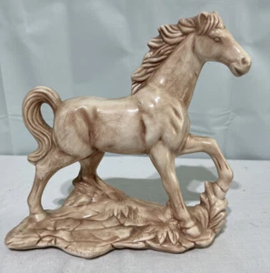 Vtg Hand Painted Ceramic Horse Figurine Decor Unique Color Artist Signed - Picture 1 of 6