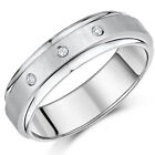 Titanium Diamond  Ring Flat Court Engagement / Wedding Band 5mm 7mm