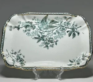 Antiker GUSTAFSBERG GUSTAVSBERG WEXIO FLORAL VOGEL TIEF SERVIERTELLER QUADRATISCH - Bild 1 von 6